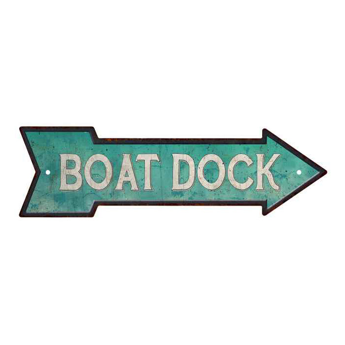 Boat Dock Rt Arrow Vintage Looking Beach House Metal Sign 5x17 205170001017