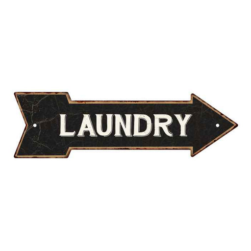 Laundry Black Rt Arrow Vintage Looking Metal Sign 5x17 205170003006