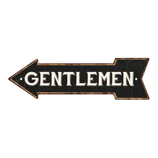 Gentlemen Left Arrow Vintage Looking Metal Sign 5x17 205170004010