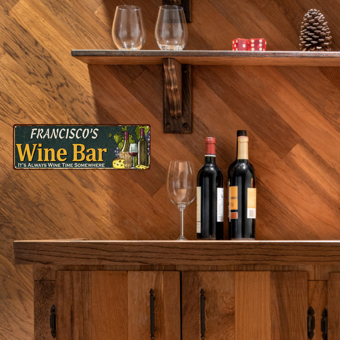 Personalized Wine Bar Green Chic Sign Home Kitchen Decor 106180001001