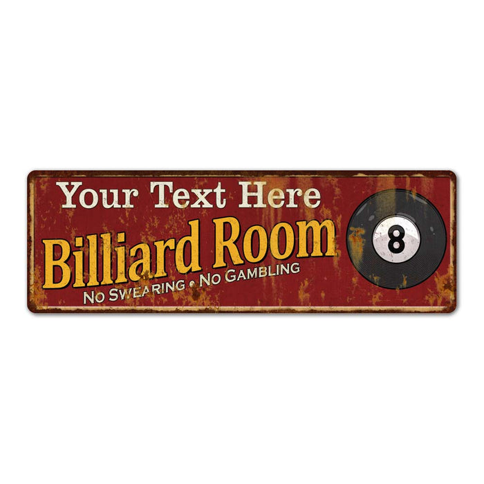 Personalized Billiard Room Red Sign Game Room Pool 6x18 106180008001