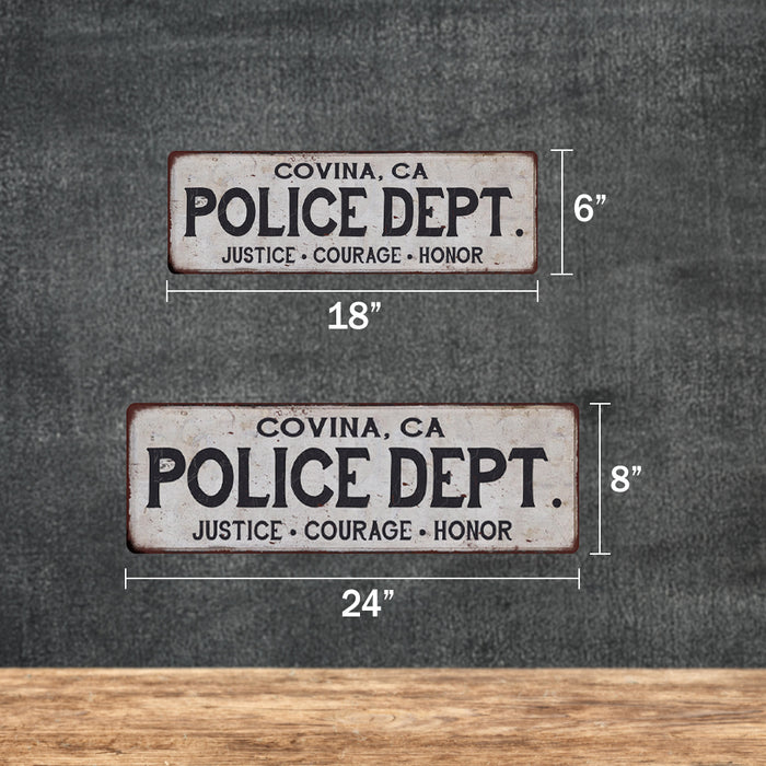 Customized POLICE DEPT.  Metal Sign, Any City, State, Personalized, Law Enforcement