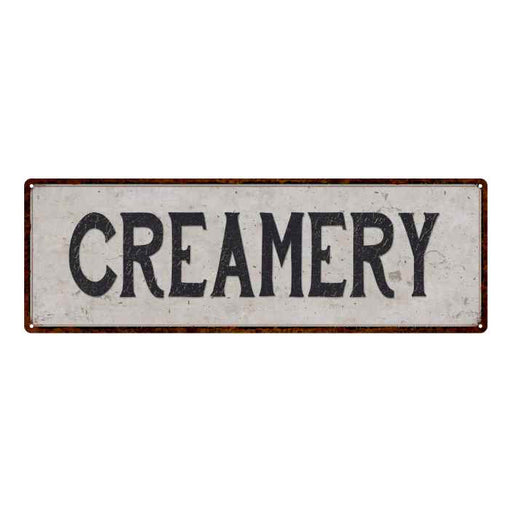 Creamery Vintage Look Reproduction Black on White 8x24 Metal Sign 106180023013