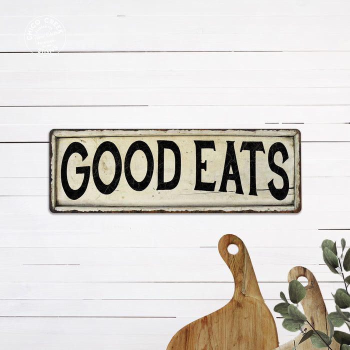 Good Eats Metal Sign Vintage Look Farmhouse Decor