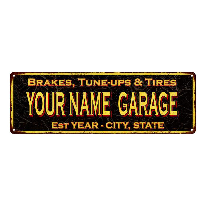 Your Name Garage Vintage Reproduction Metal Sign 6x18 106180032002