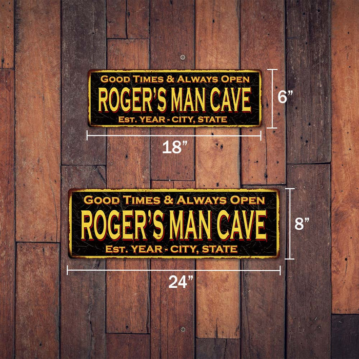Personalized Man Cave Vintage Reproduction Metal Sign 6x18 106180032003