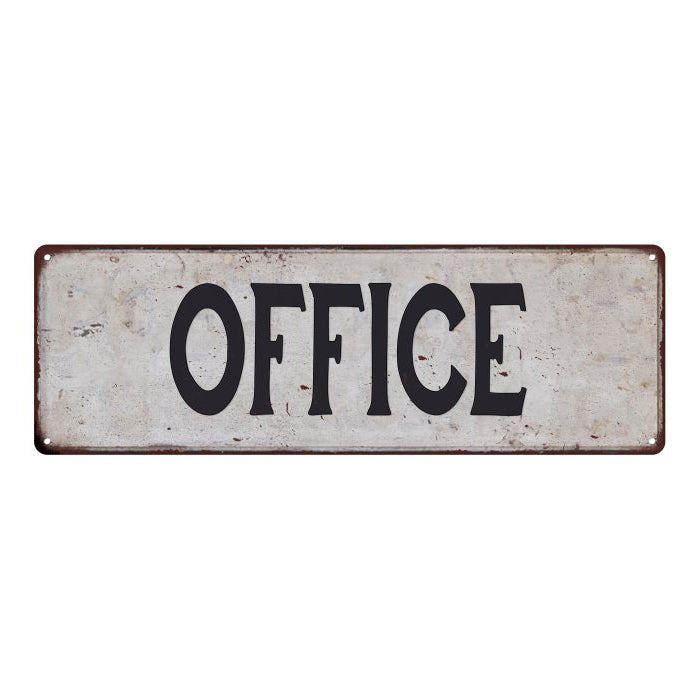 OFFICE Vintage Look Rustic 6x18 Metal Sign Chic Retro 106180035010