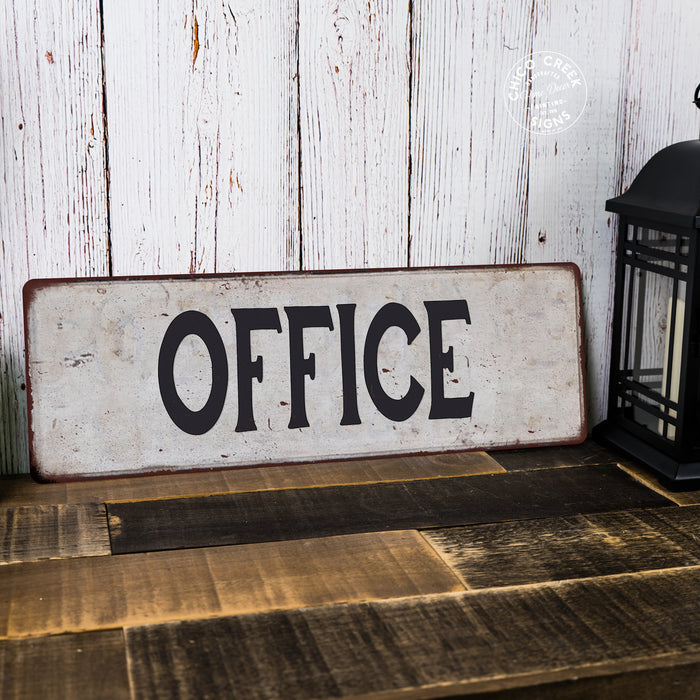 OFFICE Vintage Look Rustic Metal Sign Chic Retro 106180035010
