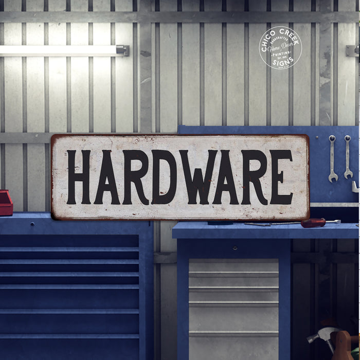 HARDWARE Vintage Look Rustic Metal Sign Chic Retro