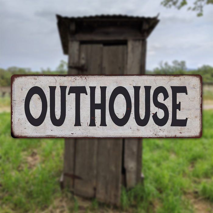 OUTHOUSE Vintage Look Rustic 6x18 Metal Sign Chic Retro 106180035037