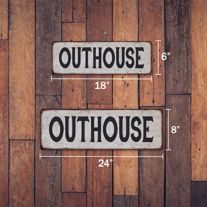 OUTHOUSE Vintage Look Rustic 6x18 Metal Sign Chic Retro 106180035037