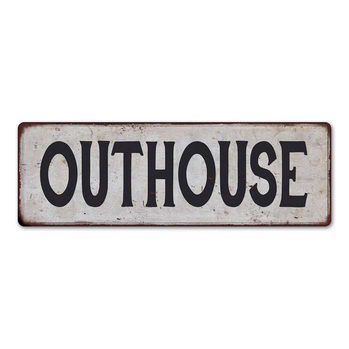 OUTHOUSE Vintage Look Rustic 6x18 Metal Sign Chic Retro 106180035037