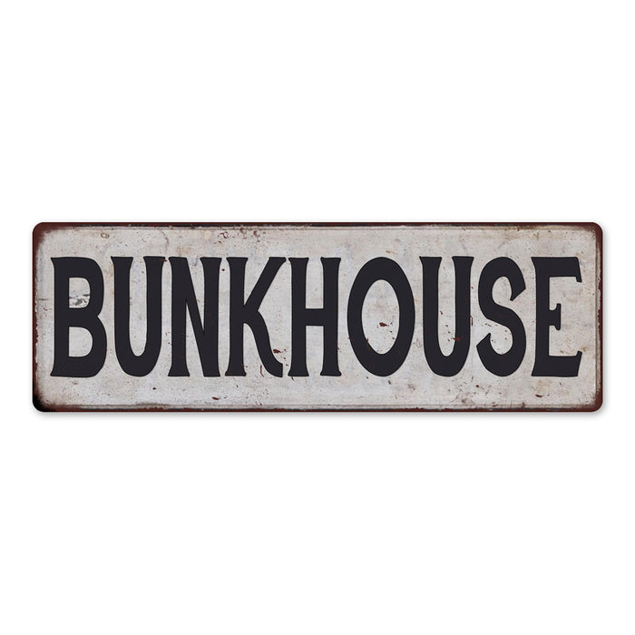 BUNKHOUSE Rustic Look 6x18 Metal Sign Chic Retro