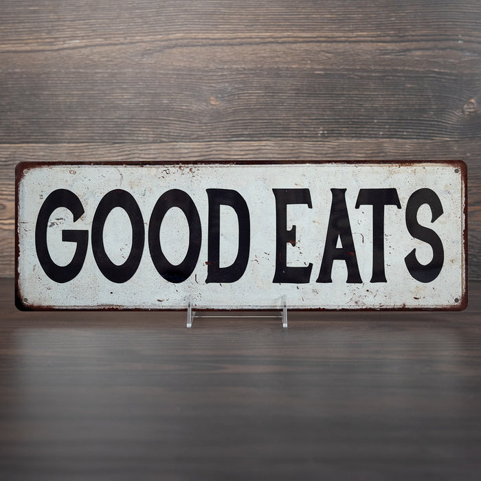GOOD EATS Vintage Look Rustic 6x18 Metal Sign Chic Retro