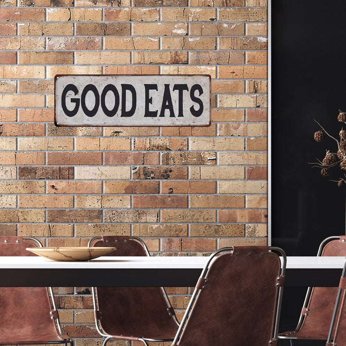 GOOD EATS Vintage Look Rustic 6x18 Metal Sign Chic Retro