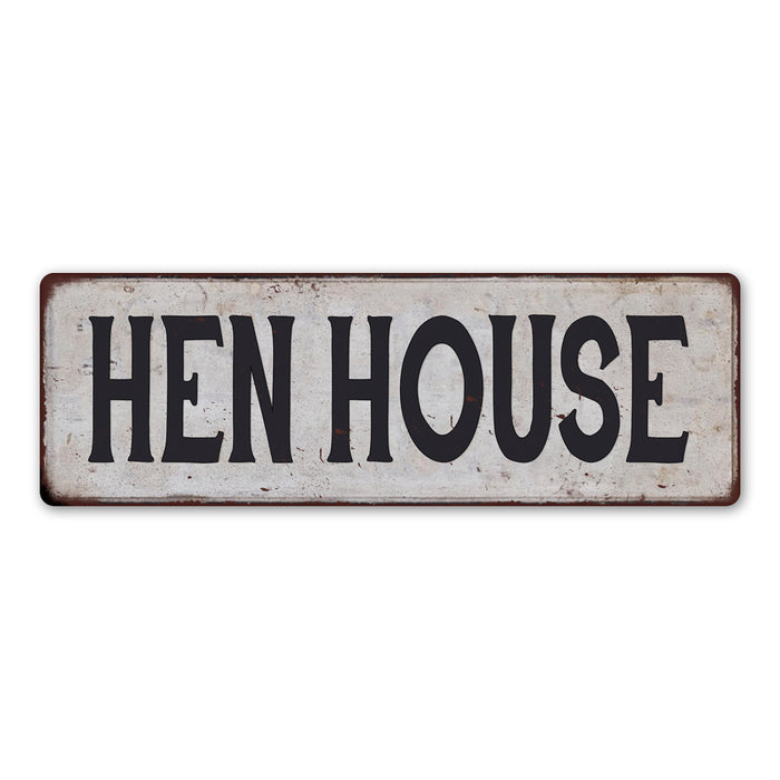 HEN HOUSE Rustic Look Metal Sign Chic Retro