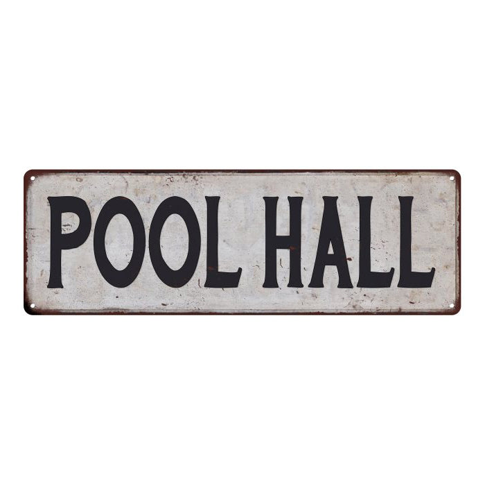 POOL HALL Vintage Look Rustic 6x18 Metal Sign Chic Retro 106180035062