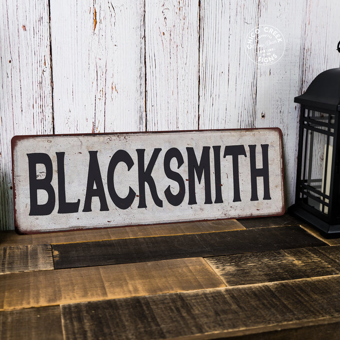 BLACKSMITH Vintage Look Rustic Metal Sign Chic Retro