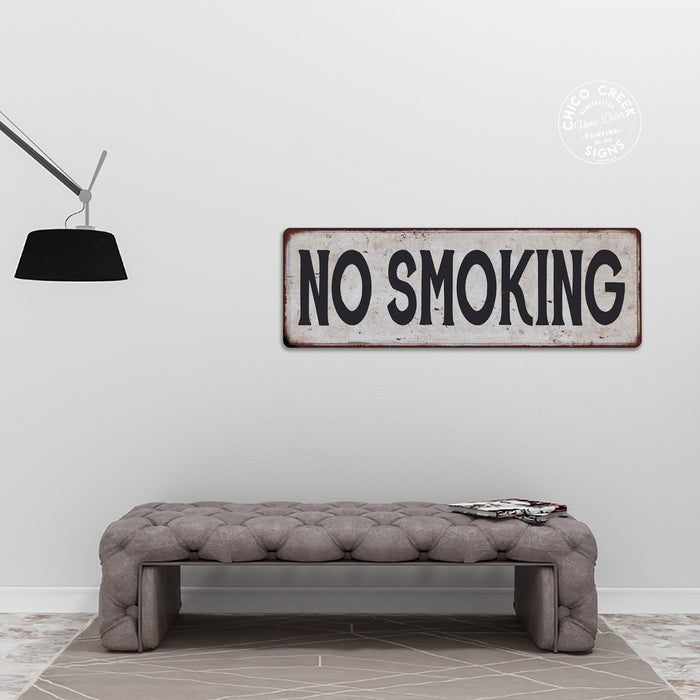 NO SMOKING Vintage Look Rustic Metal Sign Chic Retro 106180035083
