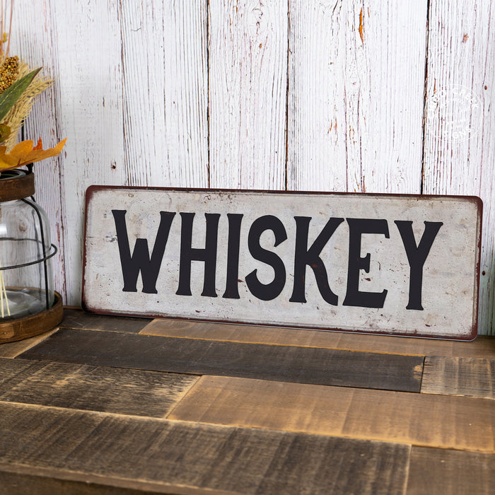 WHISKEY Vintage Look Rustic Metal Sign Chic Retro 106180035086