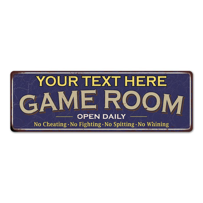 Personalized Game Room Metal Sign Blue 106180037001