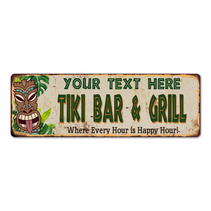 Personalized TIKI BAR & GRILL Metal Sign 106180040001