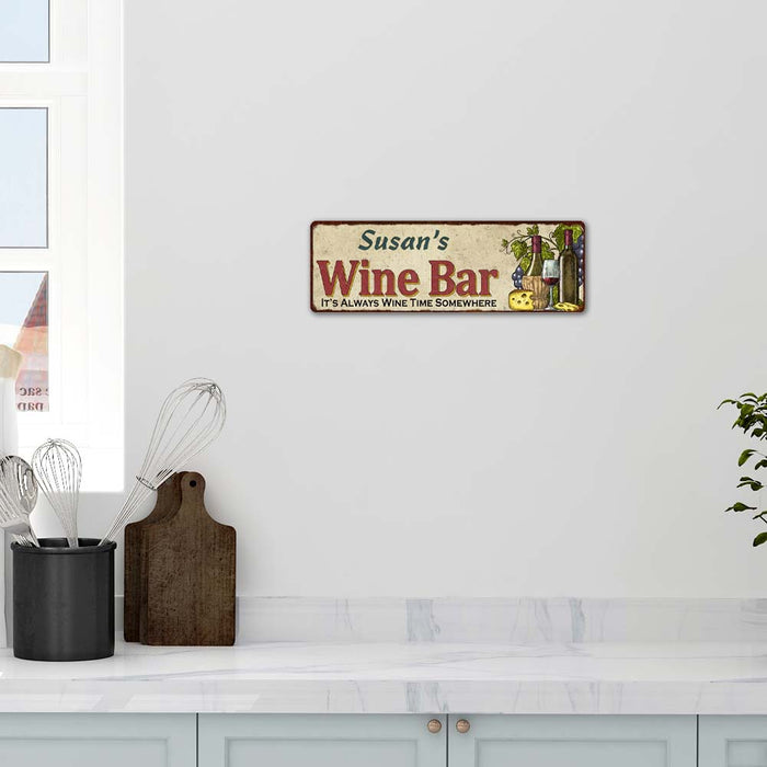 Personalized Wine Bar Home Decor Metal Gift 6x18 Sign 106180052001
