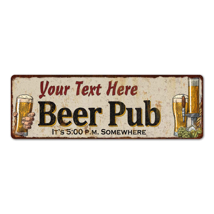 Personalized Beer Pub Man Cave Bar Decor Gift 6x18 Sign 106180053001