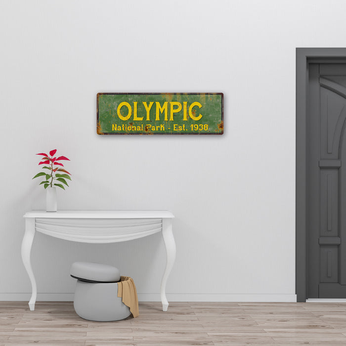 Olympic National Park Rustic Metal 6x18 Sign Cabin Wall Decor 106180057007
