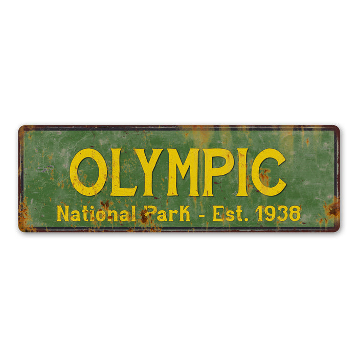 Olympic National Park Rustic Metal 6x18 Sign Cabin Wall Decor 106180057007