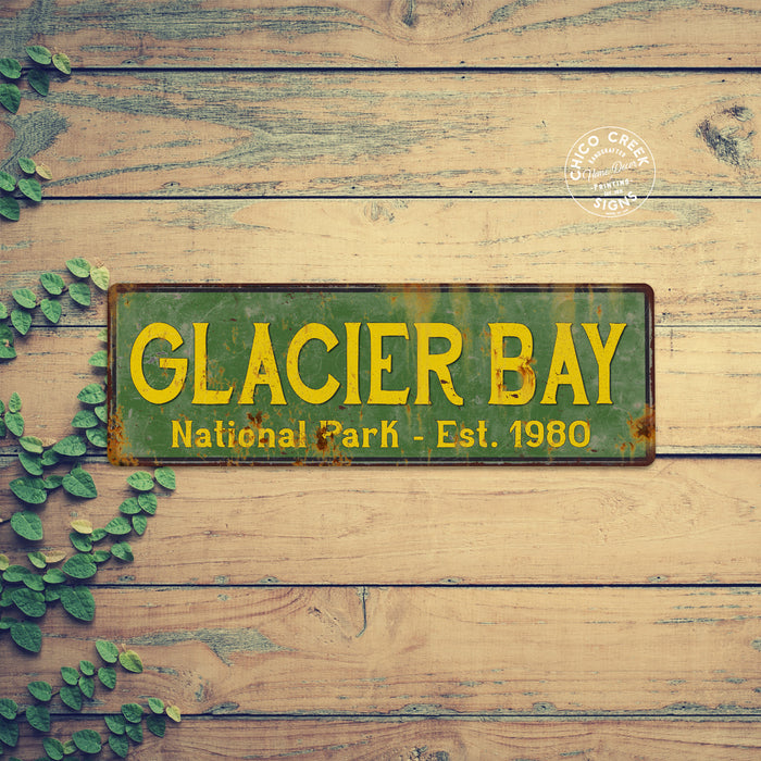 Glacier Bay National Park Rustic Metal Sign Cabin Wall Decor