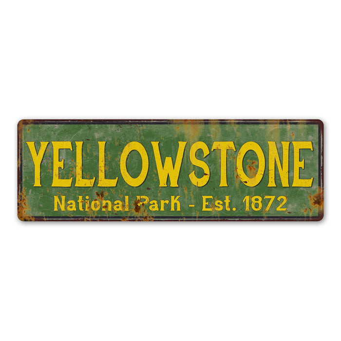 Yellowstone National Park Rustic Metal 6x18 Sign Cabin Wall Decor 106180057032