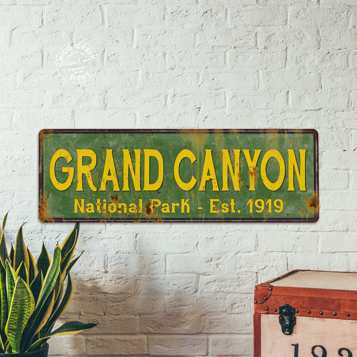 Grand Canyon National Park Rustic Metal Sign Cabin Wall Decor
