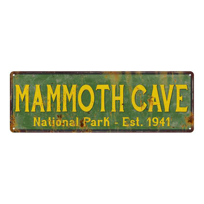 Mammoth Cave National Park Rustic Metal 6x18 Sign Cabin Wall Decor 106180057041