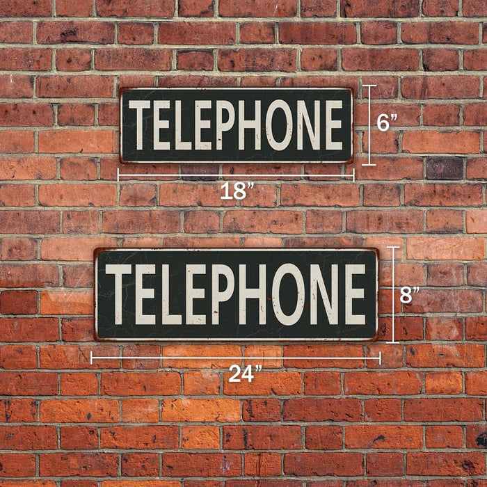Telephone Metal Sign Vintage Looking 106180062011