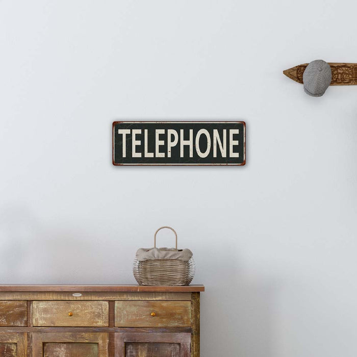 Telephone Metal Sign Vintage Looking 106180062011
