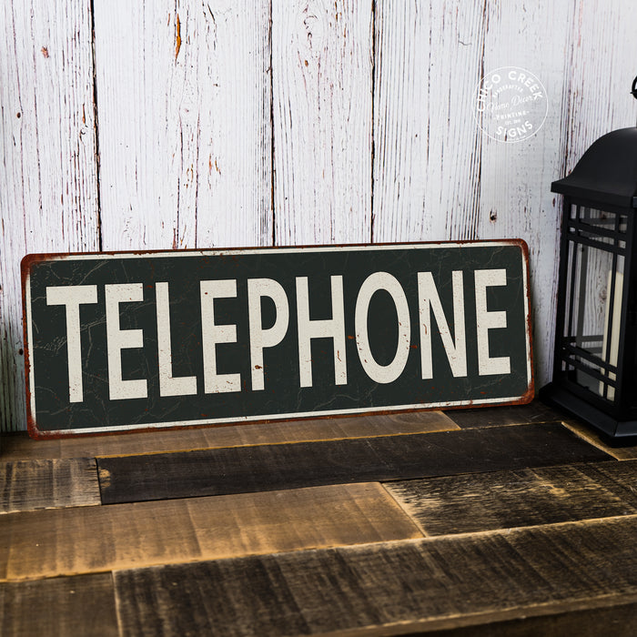 Telephone Metal Sign Vintage Looking 106180062011