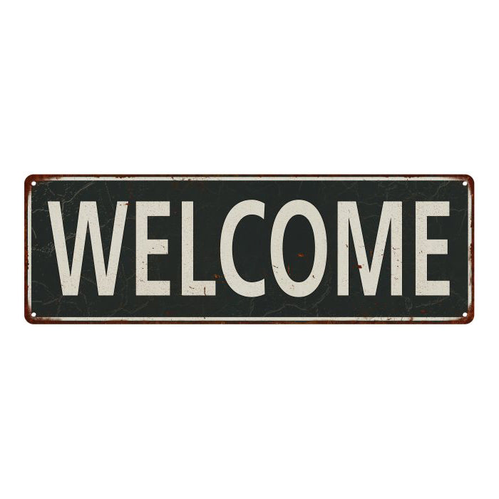 Welcome Metal Sign Vintage Looking 106180062018