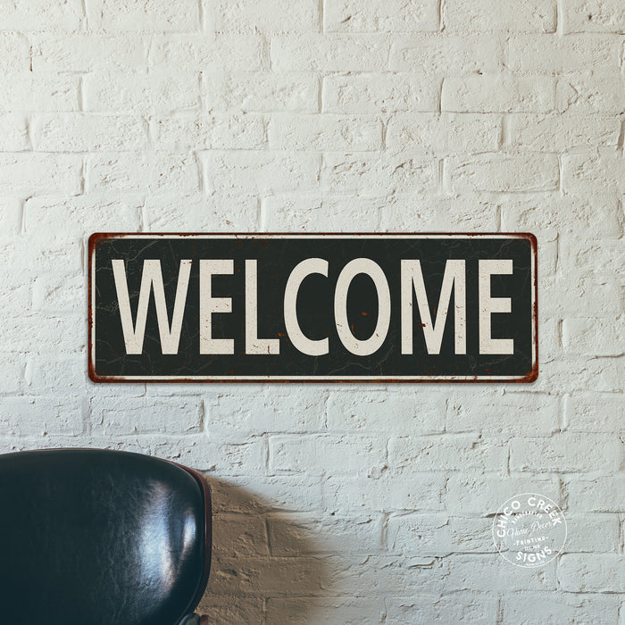 Welcome Metal Sign Vintage Looking 106180062018