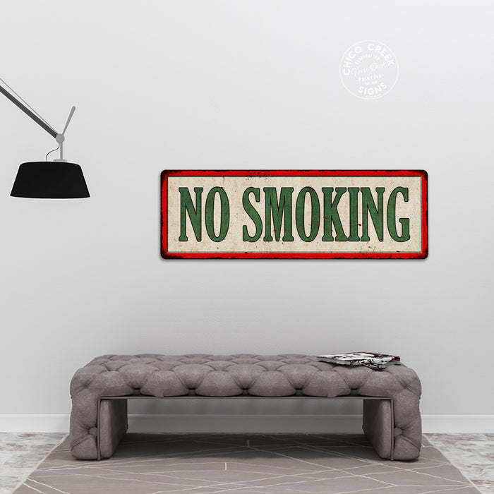 NO SMOKING Vintage Looking Metal Sign Shop Oil Gas Garage 106180064017