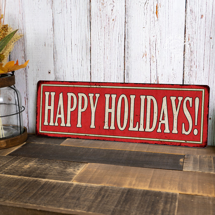 Happy Holidays! Holiday Christmas Metal Sign