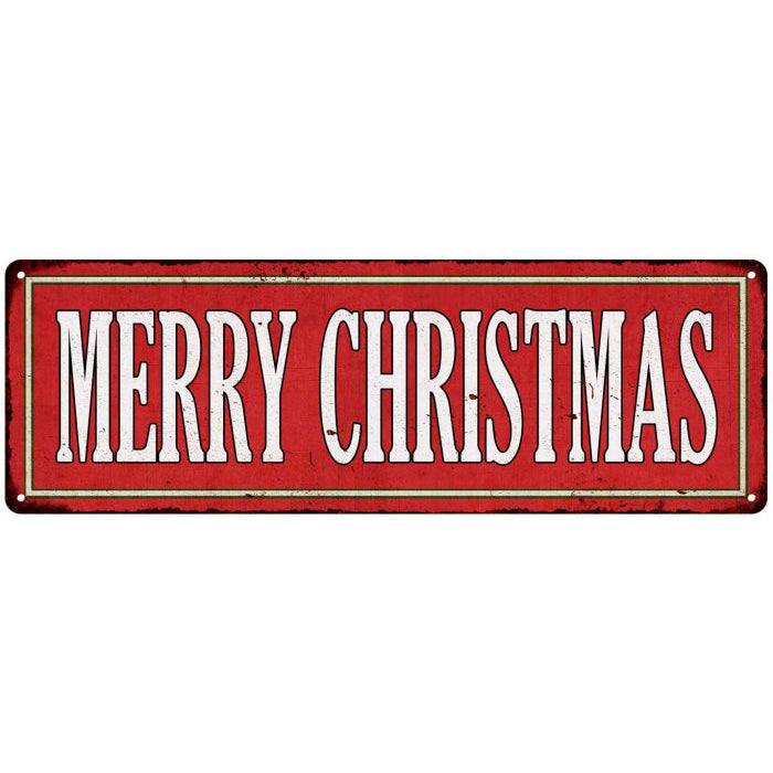 Merry Christmas Holiday Christmas Metal Sign 6x18 106180065015