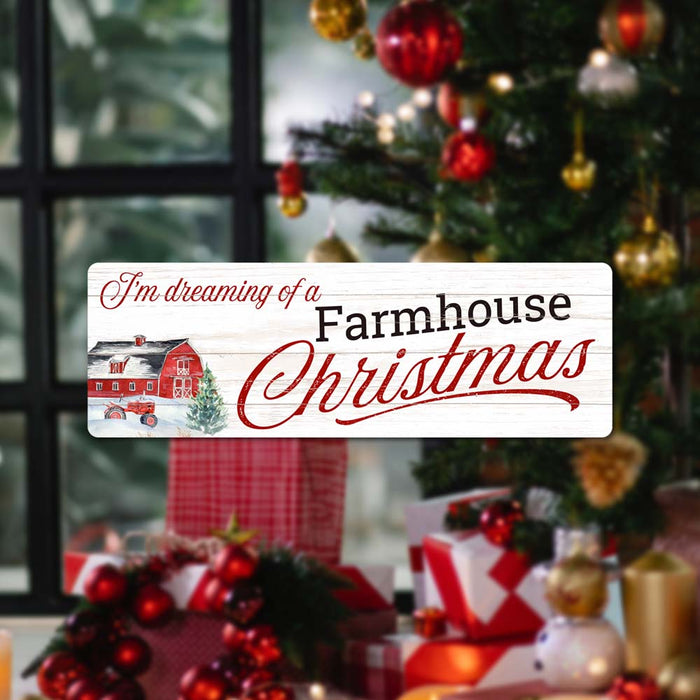 I'm Dreaming Of A Farmhouse Christmas Holiday Christmas Wall Decor Rustic Metal Sign