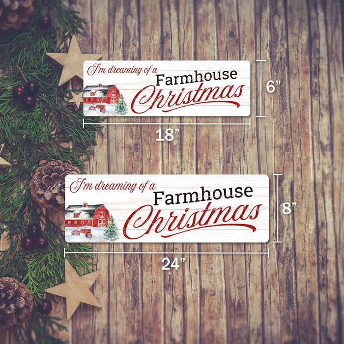 I'm Dreaming Of A Farmhouse Christmas Holiday Christmas Wall Decor Rustic Metal Sign