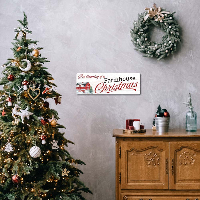 I'm Dreaming Of A Farmhouse Christmas Holiday Christmas Wall Decor Rustic Metal Sign
