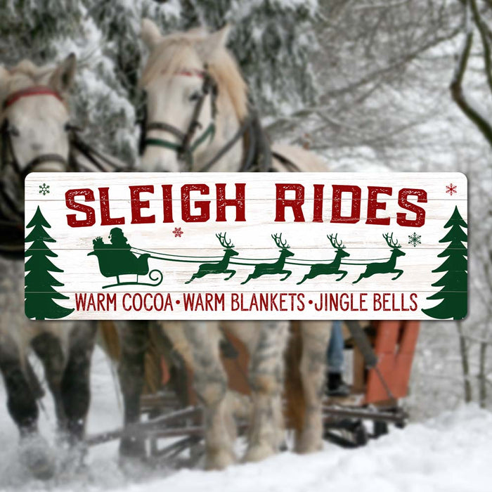 Sleigh Rides Warm Cocoa Warm Blankets Jingle Bells Holiday Christmas Wall Decor Metal Sign 106180065021
