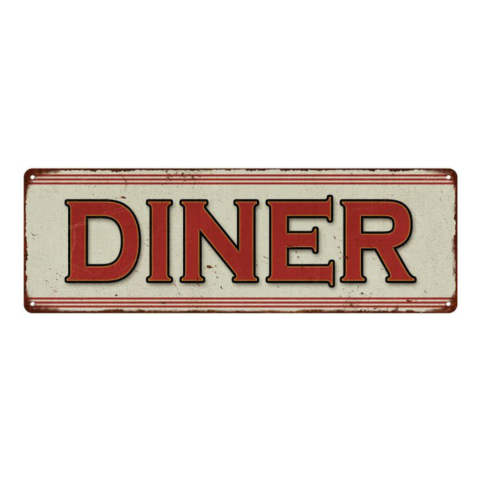 Diner Restaurant Diner Food Vintage Look Metal Sign 6x18 106180068015