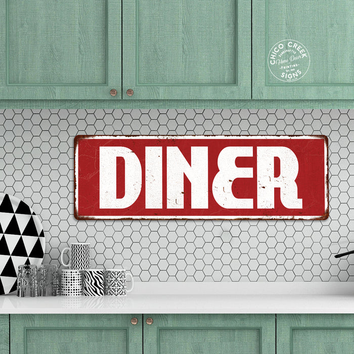 Diner Restaurant Diner Food Menu Vintage Look Metal Sign
