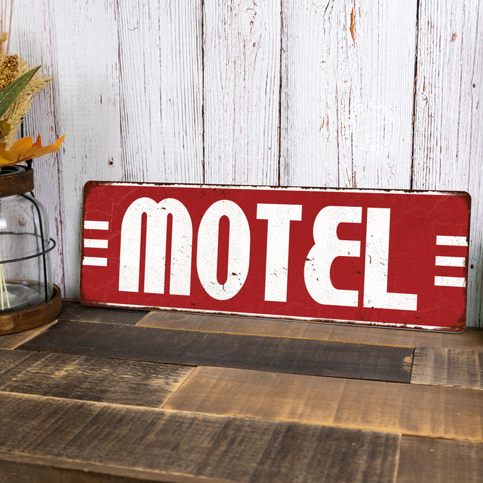 Motel Red Restaurant Diner Food Vintage Look Metal Sign 106180069006