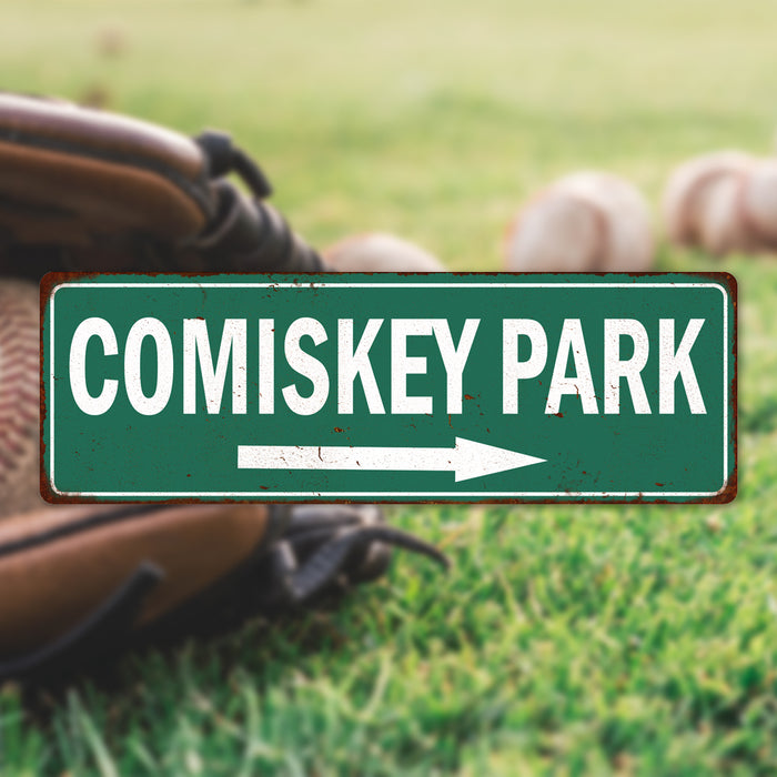 Comiskey Park Vintage Look Ballpark Baseball Metal Sign